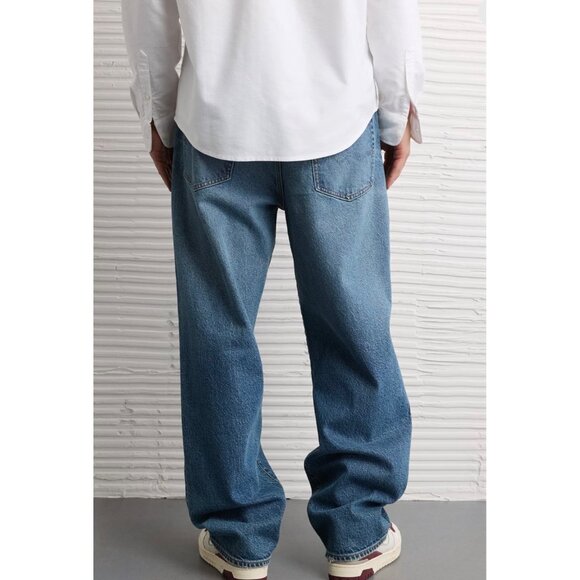 AMERICAN EAGLE Dark Wash Blue EasyFlex, Loose Straight Leg Men's Jean 29 x 32 - Picture 2 of 9